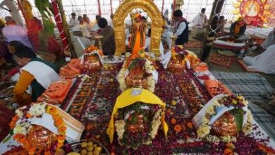 Photo of विधि विधान से हुआ राममंदिर में लगने वाले ध्वज का पूजन